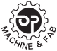 OP Machine and Fabrication company logo with gear and OP text design
